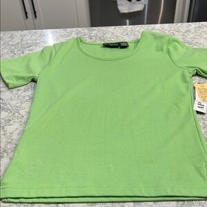 Vintage AllPoints by Reference Point Short Sleeve Green Women's Top